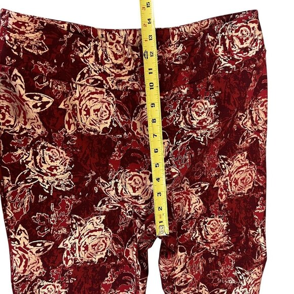Soft Surroundings New XL Red Gold Floral Perfect Ponte Straight Leg Serrano Pant - Picture 8 of 12